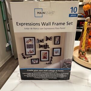 Mainstays 10 piece Expressions Wall Frame Set-Black Collage-Brand New in Box